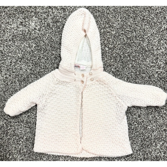 Cuddle Bear Other - Vintage Cuddle Bear Cardigan Sweater Jacket Baby Girl's Size 9 Mon Pink Cream